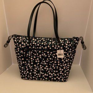 Kate Spade Jae Large Nylon Navy Daisies Baby Bag + Diaper Pad, NEW
